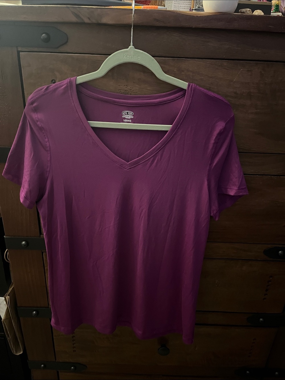 Athletic Works Women's V-Neck Tee in Plum
